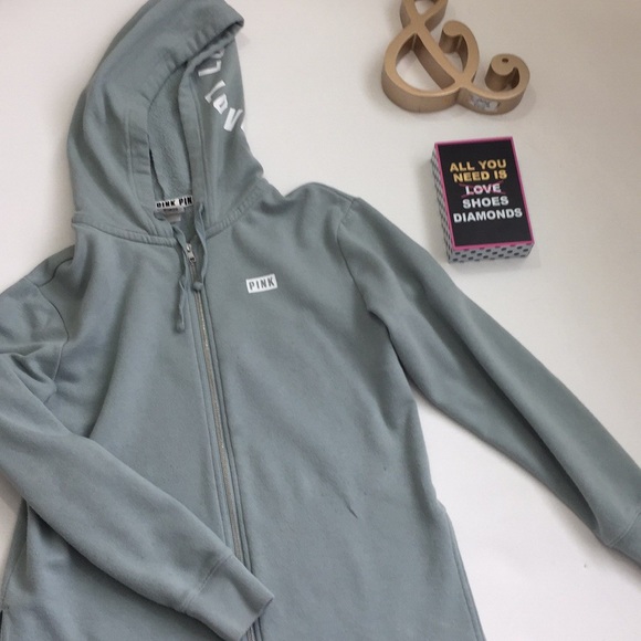 PINK Victoria's Secret Tops - PINK Side Slit Zip Up Sweatshirt